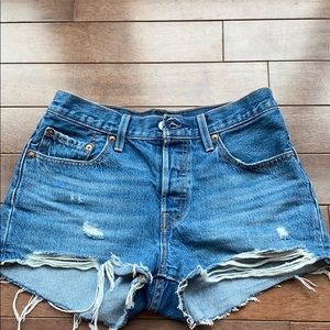 Levi’s distressed shorts
